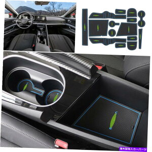 TVF[h q_CGg21-2022ubNu[VJWFhA}bgQ[gXbgpbhJbv}bg For Hyundai Elantra 21-2022 Black&Blue Silica Gel Door Mat Gate Slot Pad Cup Mat