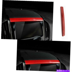 �T���V�F�[�h 2013-2020�ɓK���Ă���L���f���b�NATS ABS���b�h�J�[�{���t�@�C�o�[�i�r�Q�[�V�����J�o�[�g�����X�g���b�v Fit For 2013-2020 Cadillac ATS ABS Red Carbon Fiber Navigation Cover Trim Strip�y���s�A��