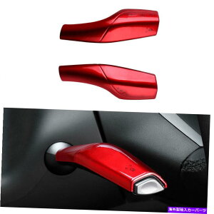 �T���V�F�[�h ���b�h�A�u���C�p�[�M�A�V�t�g���o�[�J�o�[�g�����e�X�����f��3 2017-2021�ɓK���Ă��܂� Red ABS Wiper Gear Shift Lever Cover Trim 2PCS Fit For Tesla Model 3 2017-2021