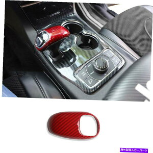 �T���V�F�[�h Jeep Grand Cherokee 2014 2015���b�h�J�[�{���t�@�C�o�[�M�A�V�t�g�m�u�J�o�[�g����1x For Jeep Grand Cherokee 2014 2015 Red Carbon Fiber Gear Shift Knob Cover Trim 1X�y���s�A���i�z