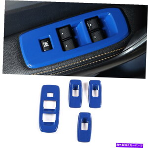 TVF[h tH[hW[2015-2021u[EBhEtgplXCb`Jo[g4 PCS M For Ford Ranger 2015-2021 Blue Window Lift Panel Switch Cover Trim 4 PCS M