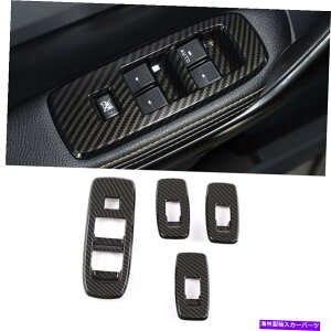 TVF[h tH[hW[2015-21J[{t@Co[bNEBhEtgplXCb`Jo[gM For Ford Ranger 2015-21 Carbon Fiber Look Window Lift Panel Switch Cover Trim M