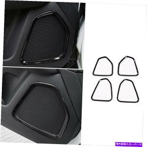 TVF[h ̃hAXs[J[t[Jo[g2PCubNABSW[vRpX2017-2021ɃtBbg Inner Door Speaker Frame Cover Trim 2pc Black ABS Fit For Jeep Compass 2017-2021