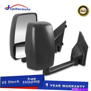 US~[ 03-17̃ubN}jA܂肽݌ Pair Black Manual Folding Tow Mirrors For 03-17 Chevy Express Gmc Savana Van