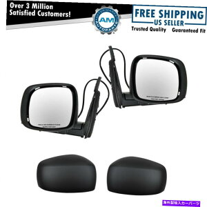 US~[ 08-10OhLoɃZbgꂽ̍Mp[~[yA Smooth Black Heated Power Side Mirrors Left Pair Set for 08-10 Grand Caravan