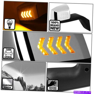 US�~���[ {�V�[�P���V����LED}�{���{VN�V���[�Y04-18�̖��^�[���V�O�i���T�C�h�t�[�h�~���[ {Sequential LED} Arrow Turn Signal Side Hood Mirrors for Volvo VN Series 04-18�y���s�A���i�z