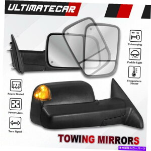 US~[ 2009-2017 Dodge Ram 1500-3500̃p[tH[hM~[txZT[ Power Fold Heated Tow Mirrors w/ Temp Sensor For 2009-2017 Dodge Ram 1500-3500