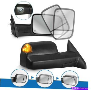 US~[ 2009-2017 Dodge RAM̃p[tH[hƉMTChr[TOW~[tTEMPZT[ Power Fold & Heated Side View Tow Mirrors w/ Temp Sensor For 2009-2017 Dodge Ram