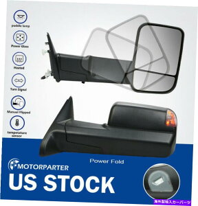 US�~���[ 2009-2017 Dodge RAM 1500 2500 3500�̉��x�Z���T�[�d�͐܂肽����with with w/temp�Z���T�[�̓d�͐܂肽���� Tow Mirrors W/Temp Sensor Power Fold For 2009-2017 Dodge Ram 1500 2500 3500