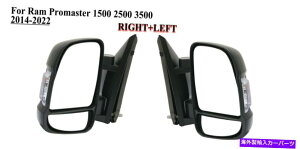 USミラー 2014-2022ラムプロマスター1500 2500 3500の右と左ペアのドアミラー Right and Left Pair Door Mirror for 2014-2022 Ram Promaster 1500 2500 3500