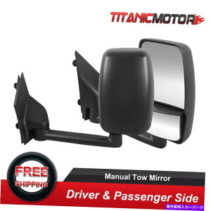 US~[ 2PCS}jAtH[h03-17V{[GNXvXGMCToiõfAKX~[ 2PCS Manual Fold Dual Glass Tow Mirrors For 03-17 Chevy Express GMC Savana Van