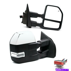 US~[ 15-19tH[hF150sbNAbvp[MLEDM܂胉vN Towing Mirrors 15-19 Ford F150 Pickup Power Heated LED Signal Puddle Lamp Chrome