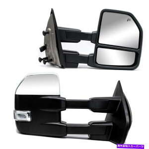 US~[ 2004-2014̂ Towing Mirrors For 2004-2014 Ford F150 Power Heated Led Turn Signal Chrome Cap