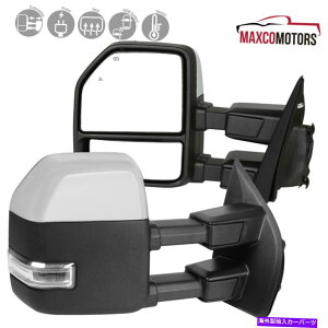 US~[ ~[tBbg2017-2019 F250 F350 Superduty Power+M+xZT[LED Chrome Mirrors Fits 2017-2019 F250 F350 SuperDuty Power+Heated+Temp Sensor LED Chrome