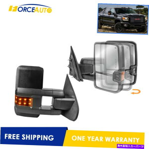 US~[ 2xp[tH[hMgE~[15-18Vo[hVG1500 2500 3500ɓK܂ 2X Power Fold Heated Tow Mirrors Fit For 15-18 Silverado Sierra 1500 2500 3500