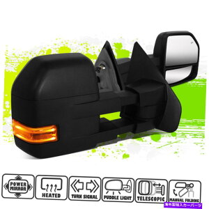 US�~���[ �t�H�[�hF150 04-14�p�̋쓮���M�A���o�[LED�^�[���V�O�i���T�C�h�g�[�C���O�~���[ Powered Heated Amber LED Turn Signal Side Towing Mirrors for Ford F150 04-14�y���s�A���i�z