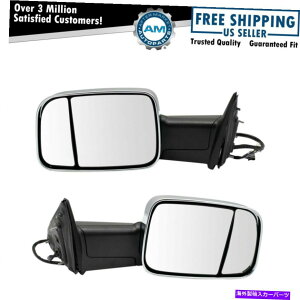 US~[ ~[p[Mꂽ܂M܂肽܂ꂽ܂肽݃NyAZbg Mirror Power Heated Memory Puddle Signal Flip Up Folding Chrome Pair Set for Ram