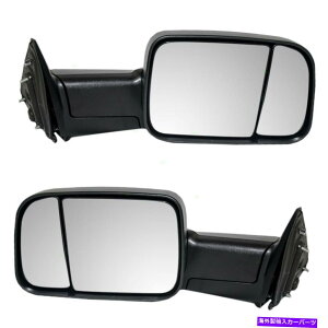 US~[ 09-12_bWsbNAbvgbNp̐VtbvAbvyAZbg}jAgETCh~[ New Flip-Up Pair Set Manual Tow Side Mirrors for 09-12 Dodge Ram Pickup Truck