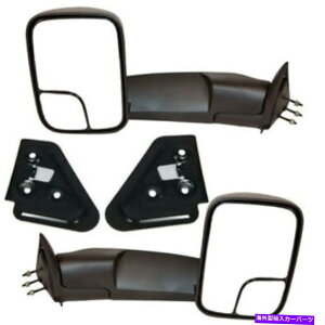 US~[ sbNAbvgbN̂߂̃gE~[}jA܂肽݃ubNtuPbgZbgyA For Ram Pickup Truck Tow Mirror Manual Folding Black w/Support Bracket SET PAIR