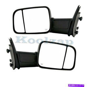 US�~���[ 09-12�p�����s�b�N�A�b�v�g���b�N�����~���[�p���[�Mw/�M�������܂�̃��C�g�y�A�Z�b�g For 09-12 Ram Pickup Truck Tow Mirror Power Heat w/Signal Puddle Light PAIR SET�y���s�A���i�z