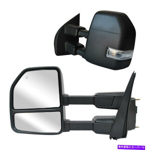 US~[ 17-20tH[hF250 F350X[p[f[eBp[MLEDM̂ Towing Mirrors For 17-20 Ford F250 F350 Super Duty Power Heated LED Signal Light