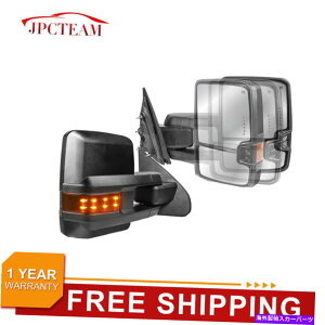 US~[ 2xp[tH[hMgE~[15-18Vo[hVG1500 2500 3500ɓK܂ 2X Power Fold Heated Tow Mirrors Fit For 15-18 Silverado Sierra 1500 2500 3500