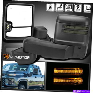 US~[ 2020-2022Vo[h2500hd 3500hdd͉M+led+uCh Fits 2020-2022 Silverado 2500HD 3500HD Power Heated Tow Mirrors+Smoke LED+Blind