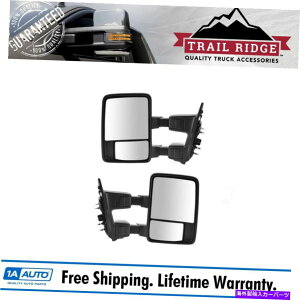 US~[ gCbWgE~[}jAAbvO[hp[tH[heNX`ƃNyAtH[hp Trail Ridge Tow Mirror Manual Upgrade Power Fold Textured & Chrome Pair for Ford