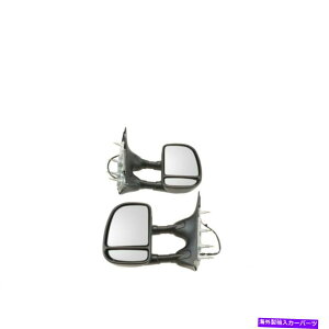 US�~���[ ������~���[�p���[�e�N�X�`���u���b�N��/�E�y�A�t�H�[�h�o������ Towing Mirror Power Textured Black Left/Right Pair Set For Ford Van�y���s�A���i�z