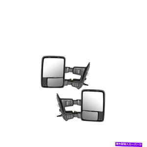 US~[ tH[hSDp̃gE~[p[MMNAXNyA Tow Mirror Power Heated Signal Clearance Chrome Pair For Ford SD