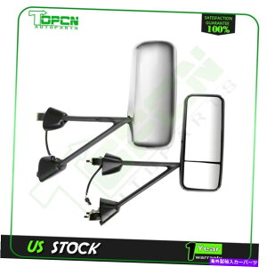 US~[ 2PCS~[2008-16P[XT170 T370 T600 T660̊SȃyATChN 2PCS Mirrors Complete Pair Side Chrome For 2008-16 Kenworth T170 T370 T600 T660