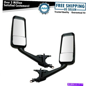 US~[ P[Xp̃GNXeATChr[~[r[́AxZT[yAw/xZT[yAM܂ Exterior Side View Mirror Power Heated Black w/ Temp Sensor Pair for Kenworth