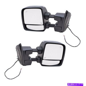 US�~���[ �h���C�o�[�Ə���Ȃ̃N�����p���[�g�E�~���[�t�B�b�g2016-2019 Titan XD Driver & Passenger Side Chrome Power Tow Mirrors fit 2016-2019 Titan XD�y���s�A���i�z