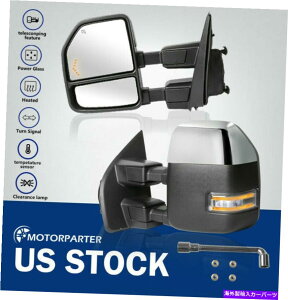 US~[ NgE~[́A17-20tH[hF-250 350p̐MMxZT[^[܂ Chrome Tow Mirrors Turn Signal Power Heated Temp Sensor For 17-20 Ford F-250 350