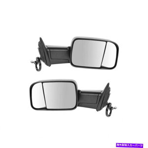 US~[ gCbWgE~[p[MM܂I[cubNyAgbN Trail Ridge Tow Mirror Power Heated Signal Puddle OAT Black Pair For Ram Truck