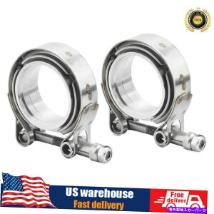 Turbo Charger 2 x���j�o�[�T��3 �C���`�X�e�����X�|V�o���h�^�[�{�_�E���p�C�v�N�����vV�o���h 2 X Universal 3 Inch Stainless Steel V-Band Turbo Downpipe Clamp V Band�y���s�A���i�z
