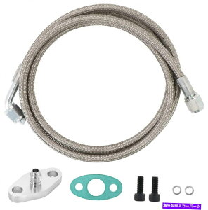 Turbo Charger �^�[�{�I�C���t�B�[�h���C��60 PTFE�X�e�����X�҂�4an 90�x�X�g���[�gW/�t�����W Turbo Oil Feed Line 60 PTFE Stainless Braided 4AN 90 Degree Straight W/ Flange�y���s�A���i�z