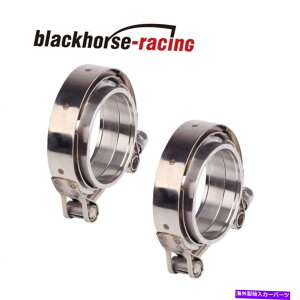 Turbo Charger V�o���h�N�����v�t��2 PCS 4 w/ frange�L�b�g�r�C�_�E���p�C�v�^�[�{�X�e�����X�| 2 Pcs 4 In V-Band Clamp w/ Flange Kit Exhaust Downpipe Turbo Stainless Steel�y���s�A���i�z