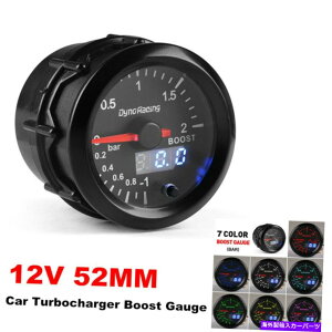 Turbo Charger 12V 52mm LEDJ[^[{u[XgQ[W-1-2o[fW^|C^[^󈳌v 12V 52MM LED Car Turbo Boost Gauge -1-2BAR Digital Pointer Vacuum Pressure Meter