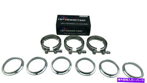 Turbo Charger 3 PCS V�o���h�t�����W�ƃN�����v3 �^�[�{ /�r�C /�C���^�[�N�[���[�p�̃J�v���[�T�C�Y 3 Pcs V-Band Flanges & Clamps 3 Coupler Size for Turbo / Exhaust / Intercooler�y���s�A���i�z