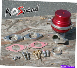 Turbo Charger 35mm/38mmターボ充電器マニホールドvバンド外部赤い廃棄物+8 psiスプリング 35MM/38MM TURBO CHARGER MANIFOLD V-BAND EXTERNAL RED WASTEGATE+8 PSI SPRING