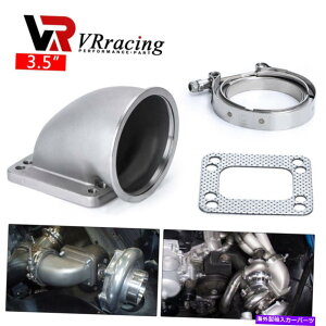 Turbo Charger 3.5 VBAND 90Degree�L���X�g�^�[�{�G���{�A�_�v�^�[�t�����W+T3 T4�^�[�{�`���[�W���[�p�N�����v 3.5 Vband 90Degree Cast Turbo Elbow Adapter Flange+Clamp For T3 T4 Turbocharger�y���s�A���i�z