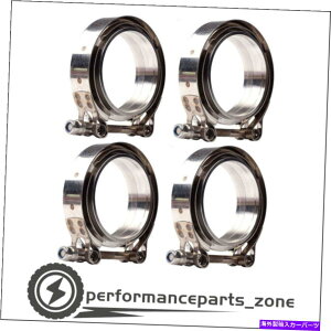 Turbo Charger 2.5 V�o���h�t�����W���N�����v�L�b�g�I�X/���Xw/���b�W�G�L�]�[�X�g�_�E���p�C�v�X�e�����X4pcs 2.5 V-Band Flange&Clamp Kit Male/Female w/Ridge Exhaust Downpipe Stainless 4pcs�y���s�A���i�z