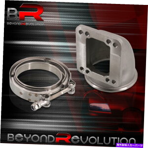 Turbo Charger 3.5 "Voh90IϊA_v^[wb_[rC}jz[hT3/T4 +Nv 3.5" V-Band 90 Elbow Conversion Adapter Header Exhaust Manifold T3/T4 + Clamp