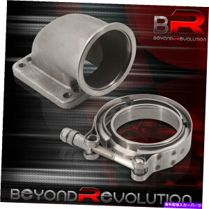 Turbo Charger 2.5 "Voh90IϊA_v^[wb_[rC}jz[hT3/T4 +Nv 2.5" V-Band 90 Elbow Conversion Adapter Header Exhaust Manifold T3/T4 + Clamp