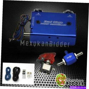Turbo Charger �F�����\�ȃ^�[�{�`���[�W���[�f���A���X�e�[�W�}�j���A���u�[�X�g�R���g���[���[�t�����P�b�g�X�C�b�` Blue Adjustable Turbocharger Dual Stage Manual Boost Controller w/Rocket Switch�y���s�A