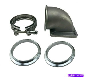 Turbo Charger 3 "vband 76mmIA_v^[tWtW}EgGL][Xg}jz[hT3 T4^[{`[W[ 3" VBand 76mm Elbow Adapter Flange Mounts Exhaust Manifold to T3 T4 Turbocharger