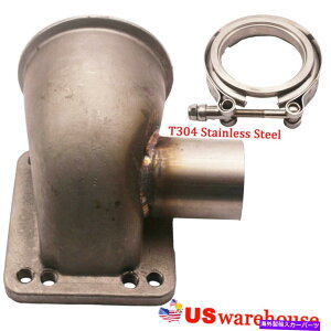 Turbo Charger V[VO3 "Voh90 deg T3/T4^[{G{A_v^[tWSS 304LXgWG`[u New Racing 3" V-band 90 Deg T3/T4 Turbo Elbow Adapter Flange SS 304 Cast WG Tube