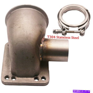 Turbo Charger 3 "Voh90 deg T3/T4^[{G{A_v^[tWT304 SSLXgWG`[uNEW 3" V band 90 Deg T3/T4 Turbo Elbow Adapter Flange T304 SS Cast WG Tube New