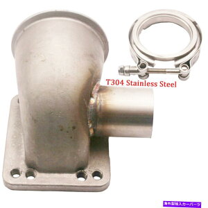 Turbo Charger T304 SSTEEL 3.5 V�o���h90 Deg T3/T4�J�[�^�[�{�G���{�A�_�v�^�[�t�����W�L���X�gWG�`���[�u T304 SSteel 3.5 V Band 90 Deg T3/T4 Car Turbo Elbow Adapter Flange Cast WG Tube�y���s�A���i�z